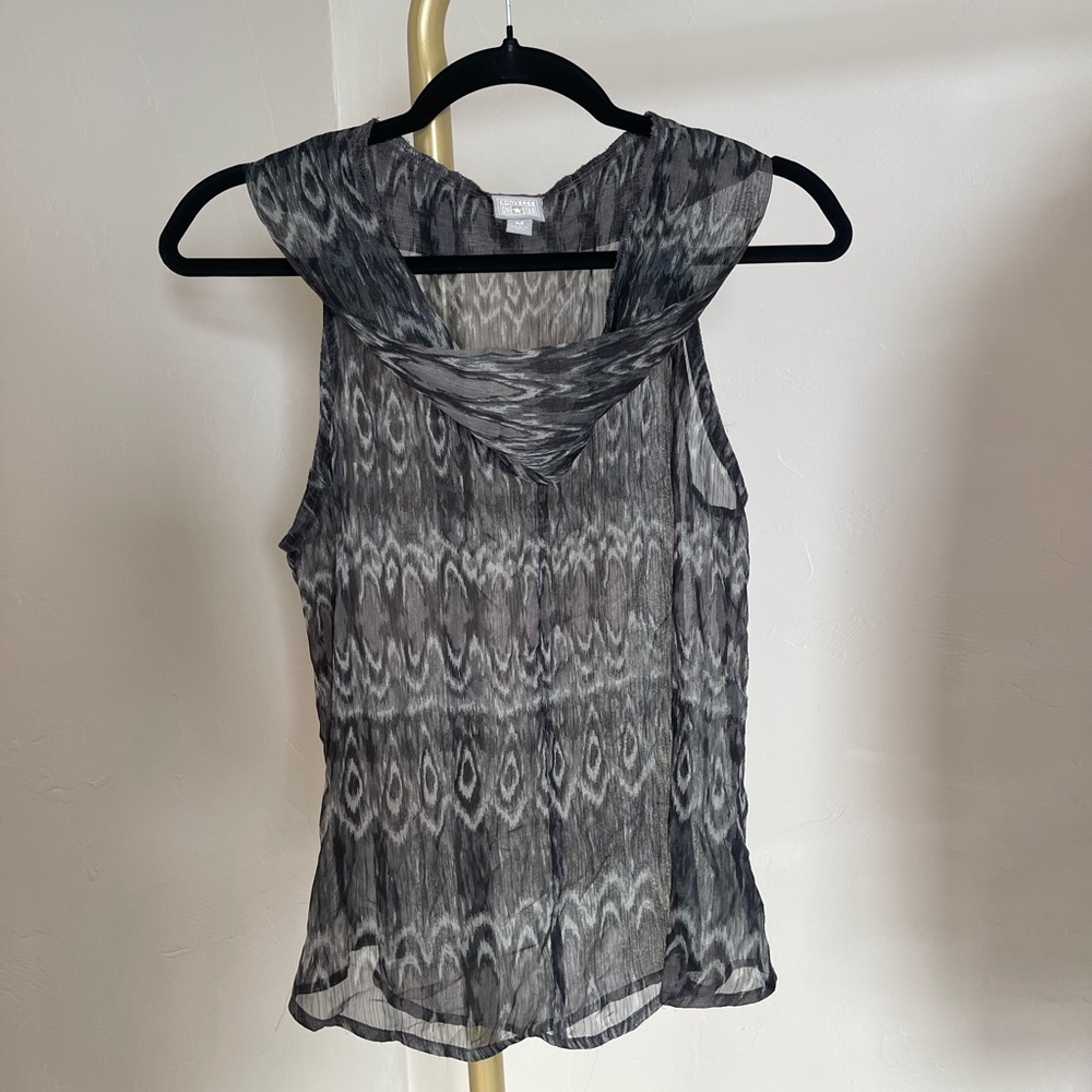 Women cowl tank top size small sheer